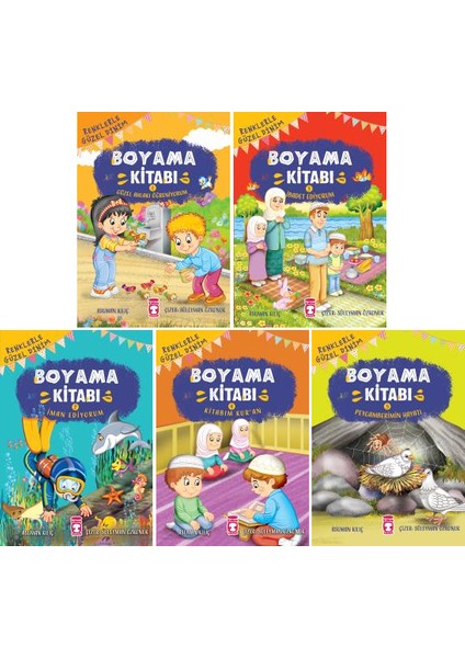 Renklerle Güzel Dinim 5 Kitap Boyama Kitabı Seti