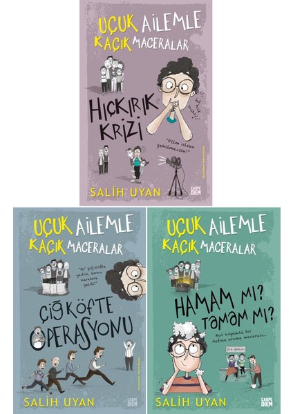 Uçuk Ailemle Kaçık Maceralar Serisi 3 Kitap Set Salih Uyan / Hıçkırık Krizi - Çiğ Köfte Operasyonu - Hamam Mı? Tamam Mı?