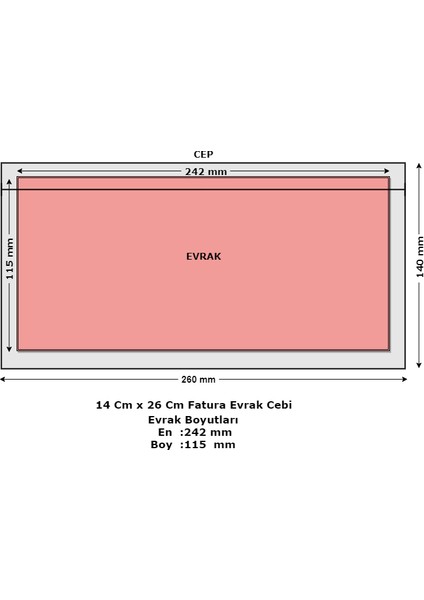 Yapışkanlı Fatura-Evrak Cebi 14 x 26 cm 1000'li