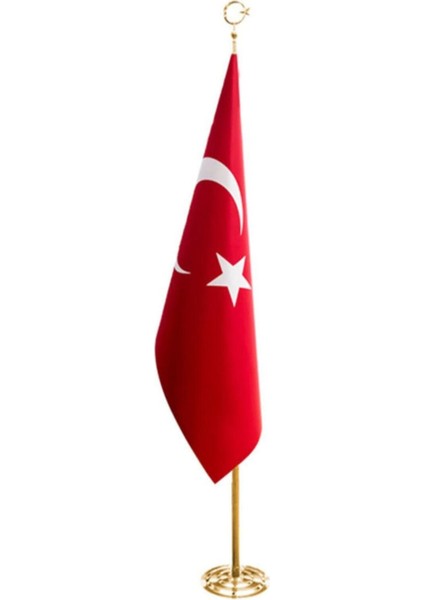 Telalı Türk Makam Bayrağı Sarı Direkli 100X150