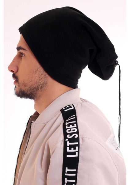 Unisex Siyah Polar Bere Boyunluk