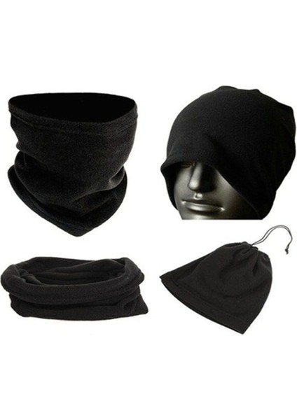 Unisex Siyah Polar Bere Boyunluk