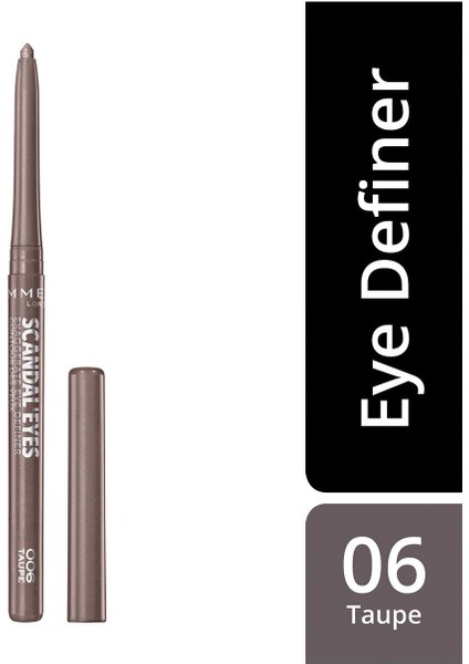 Rimmel London Taupe Eyeliner - Scandal'eyes Exaggerate Definer 006 Taupe