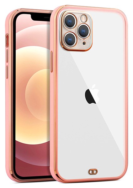Apple iPhone 11 Pro 5.8inç Gold Çerçeve Kamera Korumalı Silikon Bumper Kılıf