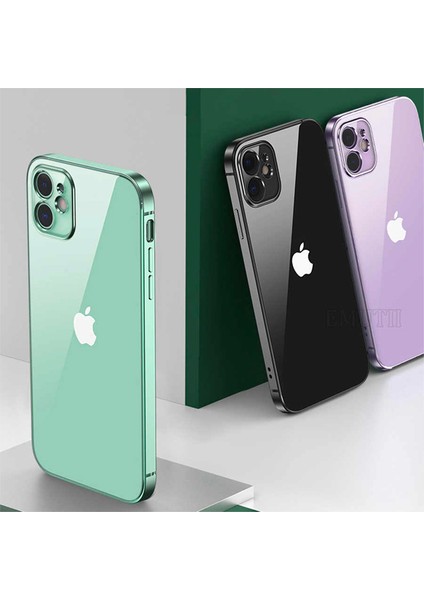 Apple iPhone 11 6.1inç Renkli Kenar Şeffaf Kılıf Kamera Korumalı Silikon Kılıf indirimleri