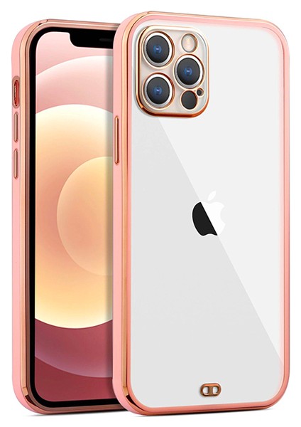 Apple Apple iPhone 12 Pro 6.1inç Gold Çerçeve Kamera Korumalı Bumper Kılıf