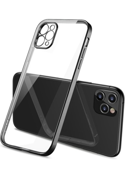Apple iPhone 11 Pro 5.8inç Renkli Kenar Şeffaf Kılıf Kamera Korumalı Kılıf