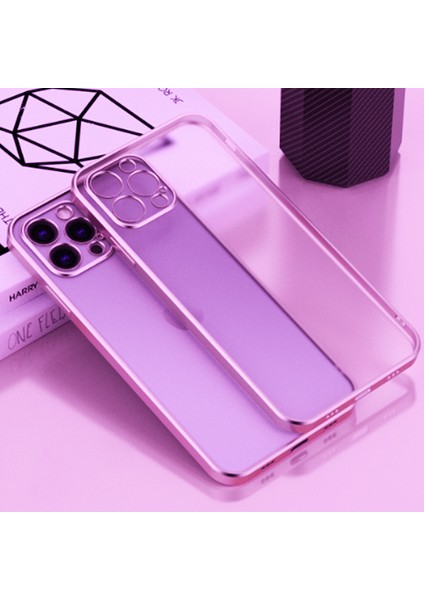 Apple Apple iPhone 11 Pro Max 6.5inç Renkli Kenar Şeffaf Kılıf Kamera Korumalı Kılıf