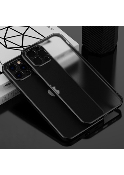 Apple iPhone 12 Pro 6.1inç Renkli Kenar Şeffaf Kılıf Kamera Korumalı Kılıf