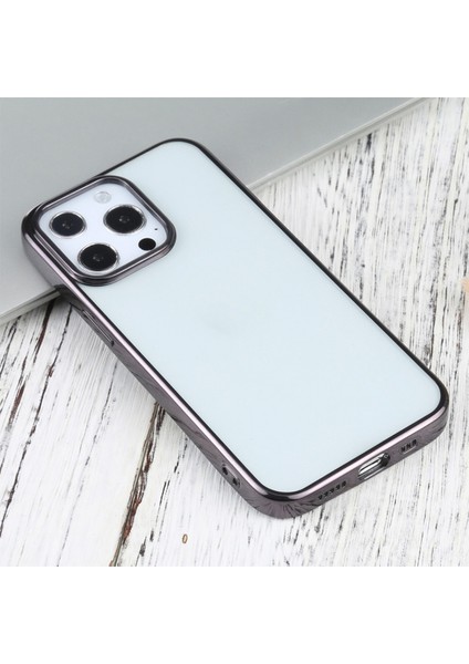 Apple iPhone 13 Pro 6.1inç Lazer Kaplama Renkli Kenar Şeffaf Kılıf