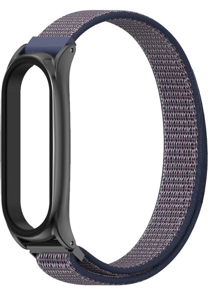 Naylon Döngü Artı Xiaomi Mi Band Için Paslanmaz Çelik Kayış 6/5/4/3 Mavi (Yurt Dışından)