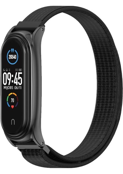 Naylon Döngü Artı Xiaomi Mi Band Için Paslanmaz Çelik Kayış 6/5/4/3 Mavi (Yurt Dışından)