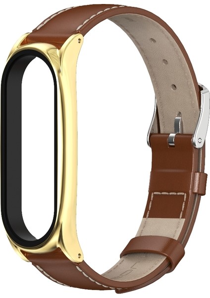 Xiaomi Mi Band Için Deri Kayış 6/5/4/3 Kahverengi (Yurt Dışından)