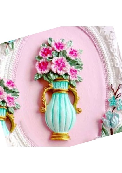 Çiçek Saksı 10 cm Silikon Kalıp K-460 Mum Kokulu Taş Sabun Alçı Uygun