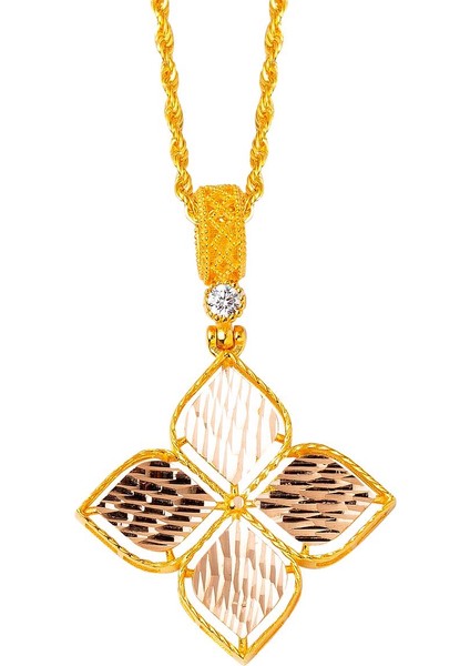 Zambak 14 Ayar Altın Kolye