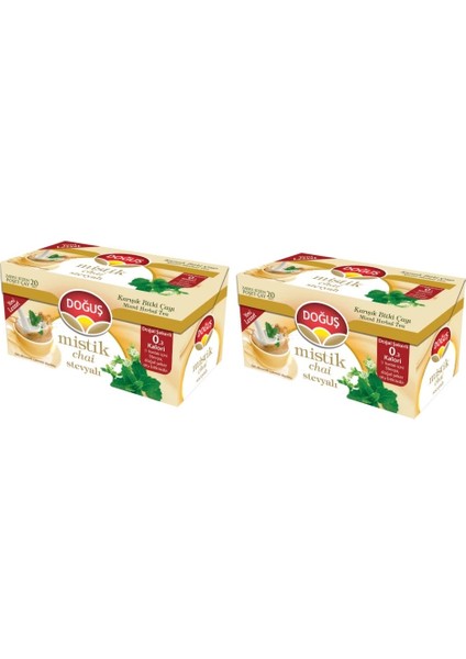 Doğuş Stevyalı Mistik Chai Süzen Poşet Sallama Bitki Çayı 20'li x 2