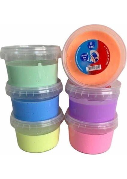 Yuvarlak Pastel Renk Hazır Slime 6'lı Set