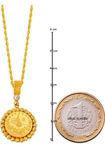 Tuğralı 14 Ayar Toplu Altın Kolye modelleri
