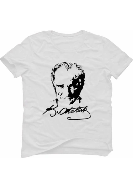 Nacar Store Atatürk Baskılı Düz Renk T-Shirt