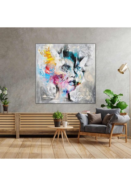 Graffiti Kadın Çizim Sokak Sanatı Modern İllüstrasyon Kanvas Tablo