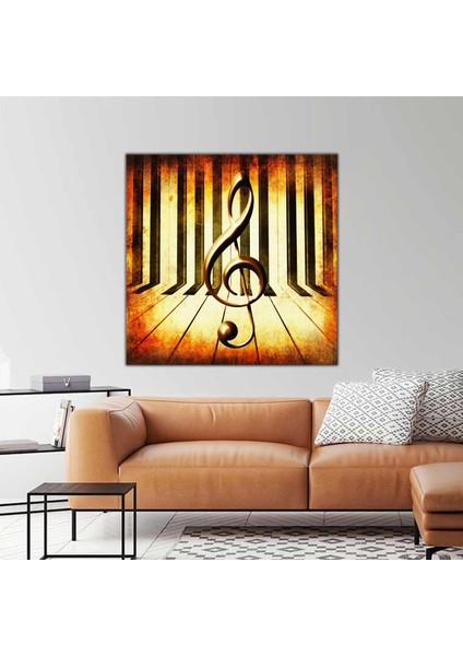 Sol Anahtarı Piyano Müzik Dekorasyon Kanvas Tablo