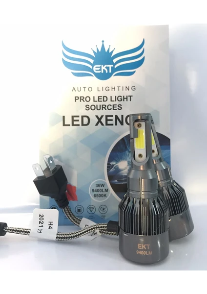 9400 Lümen Ekt Buz Mavi LED Xenon 12000K Şimşek Etkili(Led Far Ampulü) h4