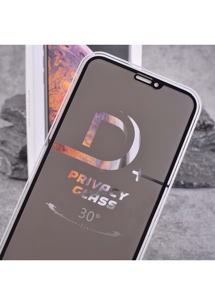 D+ iPhone 12 Pro Max 6.7" Privacy Ekran Koruyucu Siyah