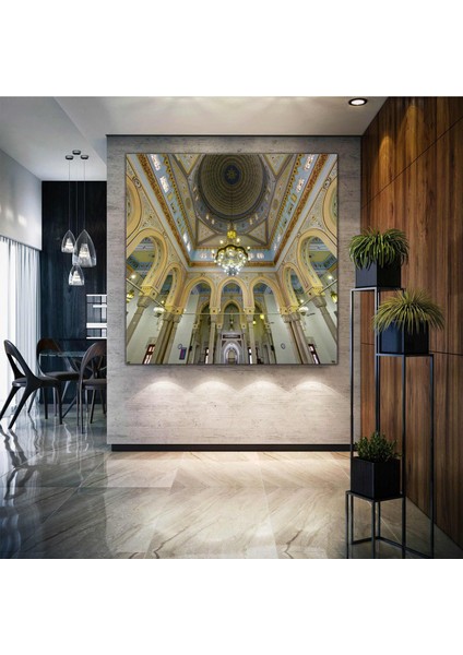 Cami Kubbe Lamba Işık İslam Müslüman Kanvas Tablo