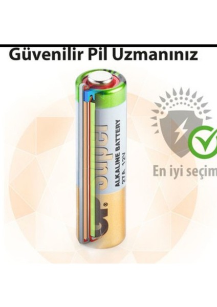 GP27A MN27 12V Yüksek Voltajlı Alkalin Pil 100'lü