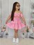 Kız Çocuk Baharlık Pembe Büstiyerli Takım 4