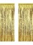 2 Adet 45 cm × 200 cm Metalize Arka Fon Kapı Perdesi Püsküllü Fon Süsü Gold 1