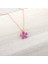 925 Ayar Gümüş Mor Taşlı Papatya Kolye 2