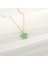 925 Ayar Gümüş Yeşil Taşlı Papatya Kolye 2