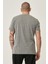 Erkek Gri Slim Fit Dar Kesim Bisiklet Yaka 2'li Tişört Paketi 5