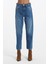 Cross Jeans Eliza Cropped Orta Mavi  Yüksek Bel Straight Fit Düğmeli Jean Pantolon C 4518-053 3