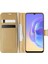 Vivo V21E Kılıf Delux Leather Wallet Gold 1