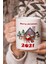 Vektörel Çizim Merry Christmas Mutlu Yıllar Noel Baba 2021 Logo Baskılı Kupa Bardak 1