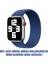 Apple Watch Uyumlu Series 7 41MM Kordon, (Small Size, 127MM) Braided Solo Loop Band Mavi 2
