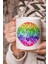 Vektörel Çizim Tavuskuşu Desenli Rainbow Renkli Logo Baskılı Kupa Bardak 1