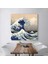 Hokusai Kanagawa'da Büyük Dalga (Kare) Kanvas Tablo 1