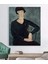 Modigliani'den Mavi Elbiseli Kadın Kanvas Tablo 1