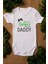 Erkek Beyaz Bebek Gamer Daddy Baskılı Çıtçıtlı Pamuklu Zıbın 1