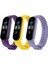Xiaomi Mi Band 5 ve 6 Uyumlu Kordon Seti 3lü - Leylak/sarı/düz 1