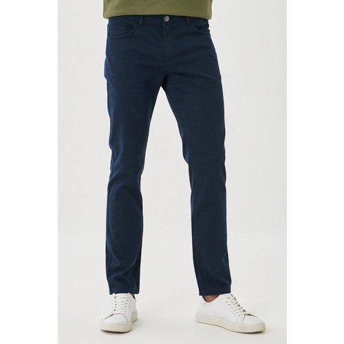 AC&Co / Altınyıldız Classics Erkek Lacivert Kanvas Slim Fit Dar Kesim 5 Cep Pantolon