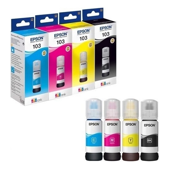 Epson 103 Ecotank 65 ml 4 Renk KUTULU Orijinal Mürekkep Seti