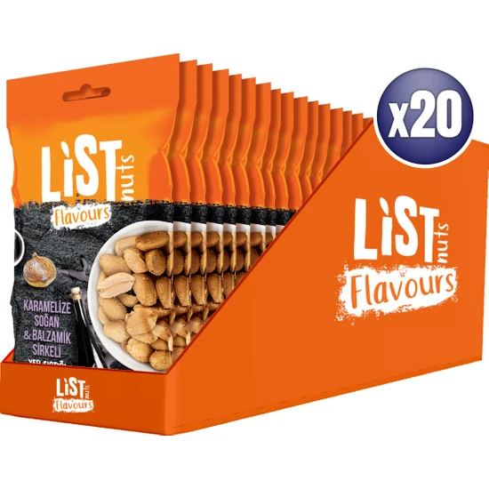 List Flavours Karamelize Soğan  Balzamik Sirkeli Yer Fıstığı 20 x 30 gr