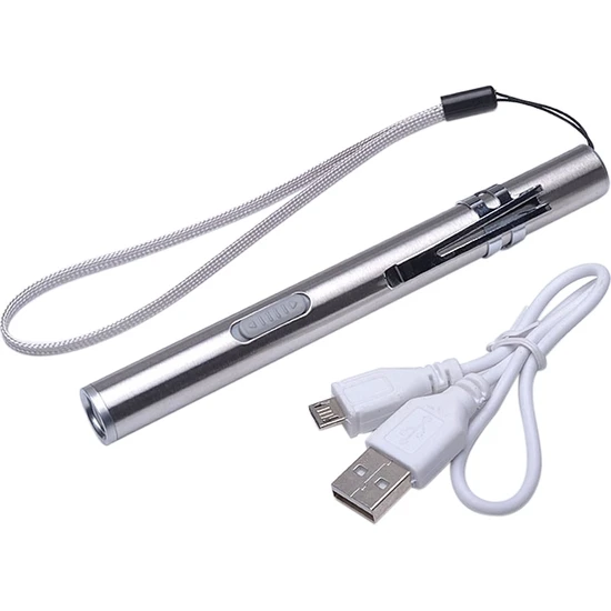 Zsykd Kalem Tasarım USB Şarj Edilebilir El Feneri Güçlü Mini LED Lamba (Yurt Dışından)