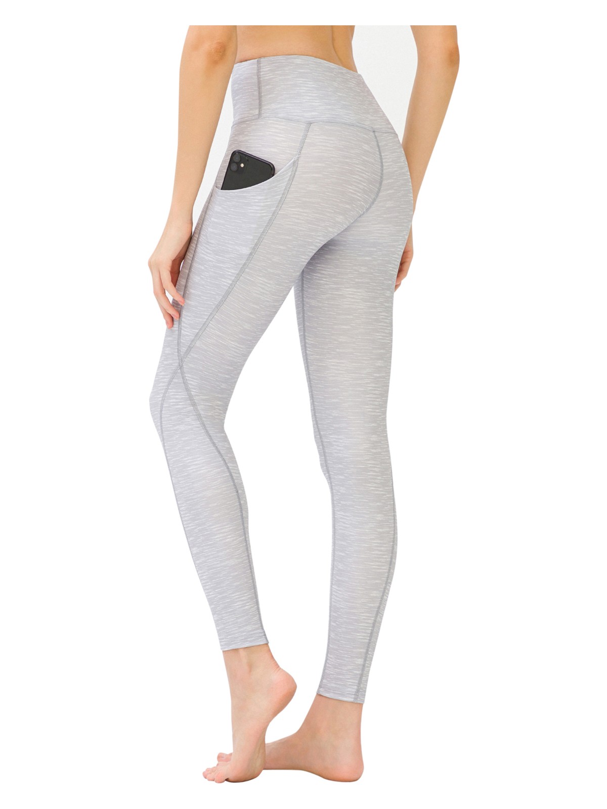 Los Ojos Kadın Gri Yüksek Bel Çift Cepli Toparlayıcı Spor Tayt - Görsel 6