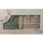 Alba Somon Taş Pure Cotton Aile Bornoz Seti Taç Bornoz Takımı Happy Days Pure Cotton Aile Bornoz