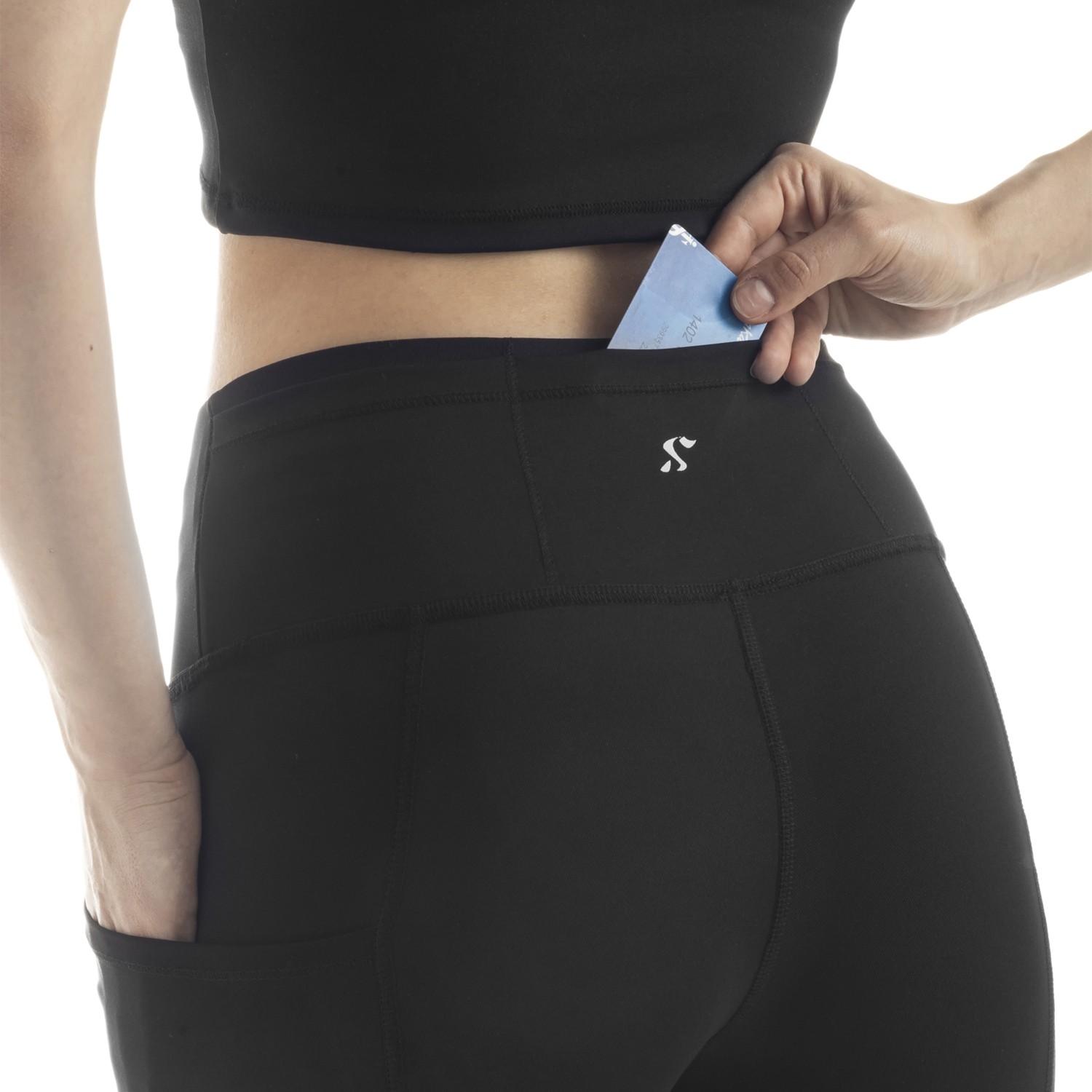 The Step Sports Partly Kadın Siyah Cepli Yüksek Bel Toparlayıcı, Sıkılaştırıcı Yoga Tayt 21" görsel 5